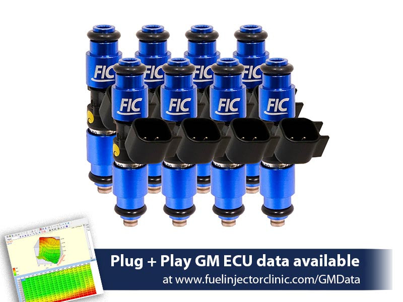 1440cc (160 lbs/hr at OE 58 PSI fuel pressure) FIC Fuel Injector Clinic Injector Set for SBC engines (High-Z) (is300-1440h)