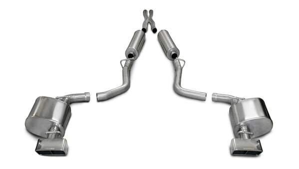 Corsa 14428 2.5" Dual Rear Exit Sport Catback Exhaust System with GTX2 Polished Tips (2009-2010 Challenger 5.7L Auto Trans Only)