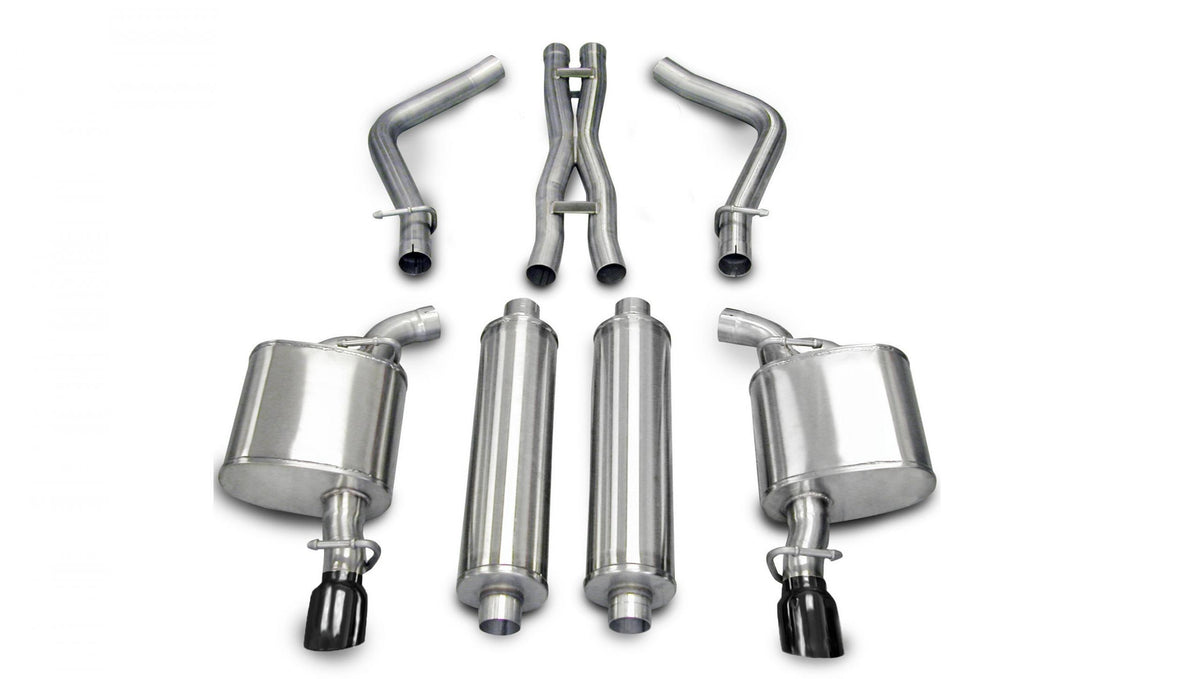 Corsa 14439BLK 2.5" Dual Rear Exit Xtreme Catback Exhaust System with 3.5" Black Tips (2005-2010 Charger 5.7L R/T)