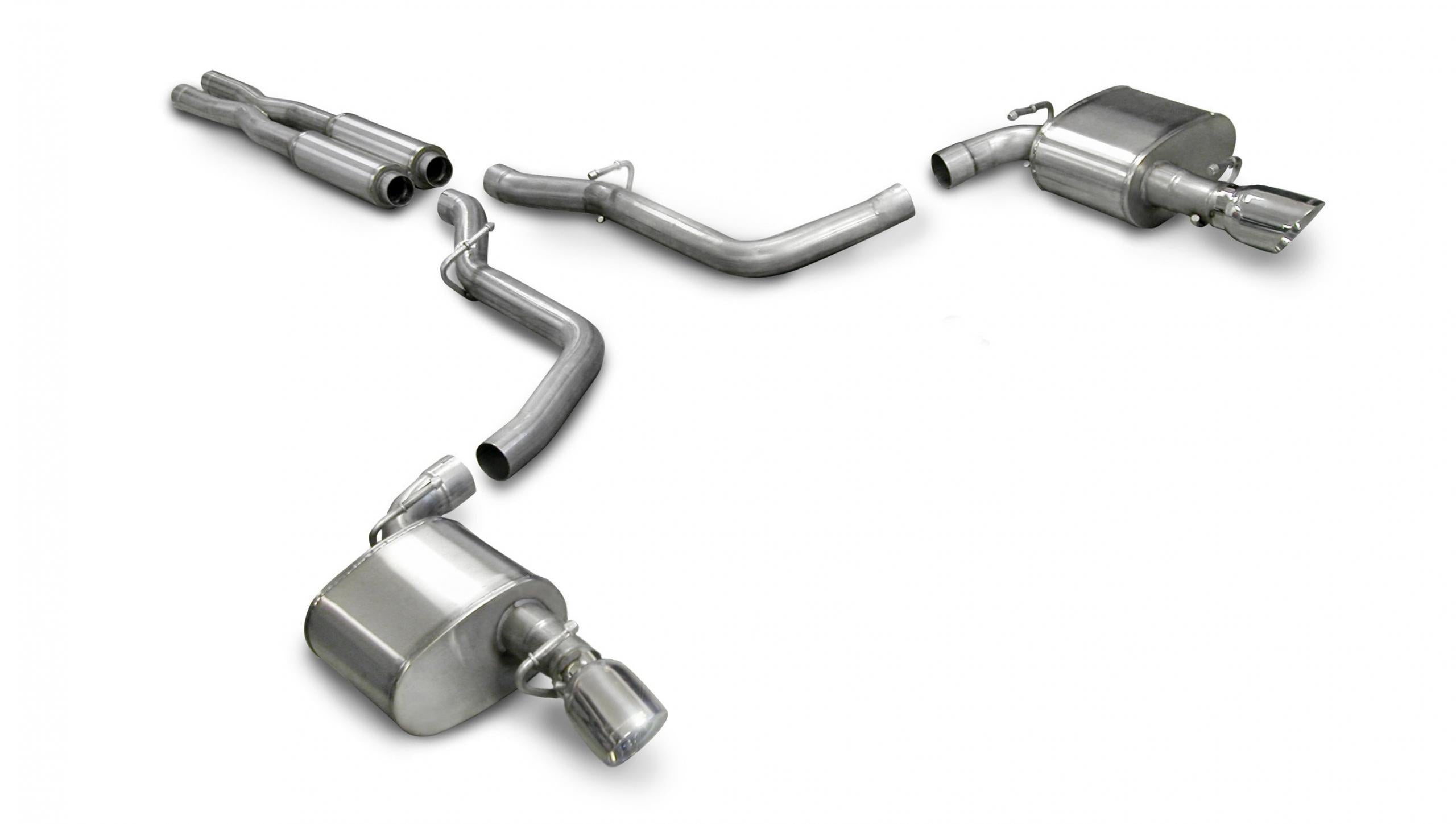 Corsa 14440 2.75" Dual Rear Exit Xtreme Catback Exhaust System with 4" Polished Tips (2005-2010 Charger 6.1L SRT-8)