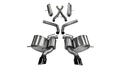 Corsa 14466BLK 2.75" Dual Rear Exit Sport Catback Exhaust System with 4.5" Black Tips (2012-2019 Jeep Grand Cherokee SRT 6.4L)