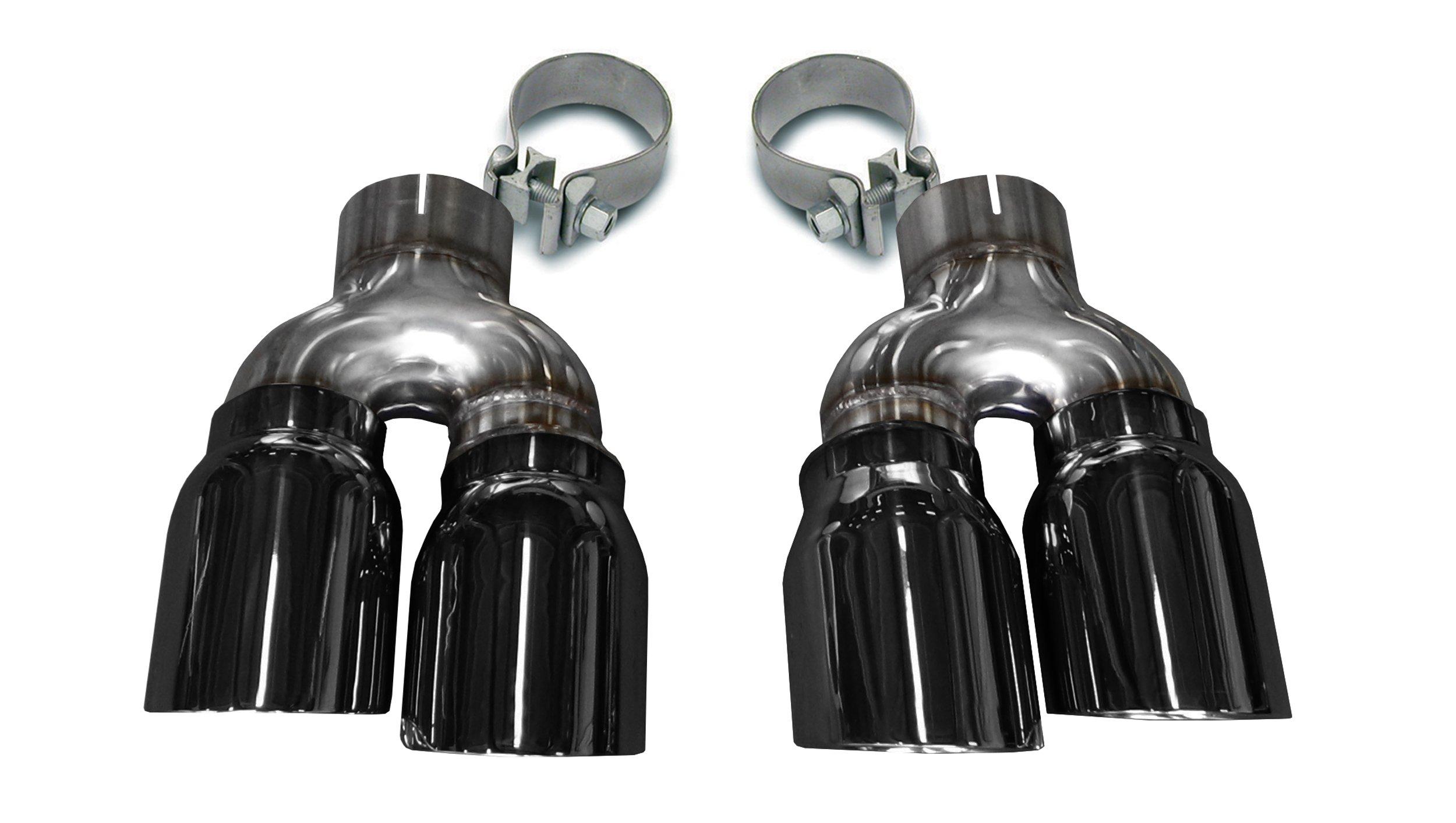 Corsa 14479BLK Tip Kit - Dual Rear Twin Black 4.0" Tips With 3.0" Pipe Diameter (2016-2019 Cadillac ATS-V 3.6L Turbo)