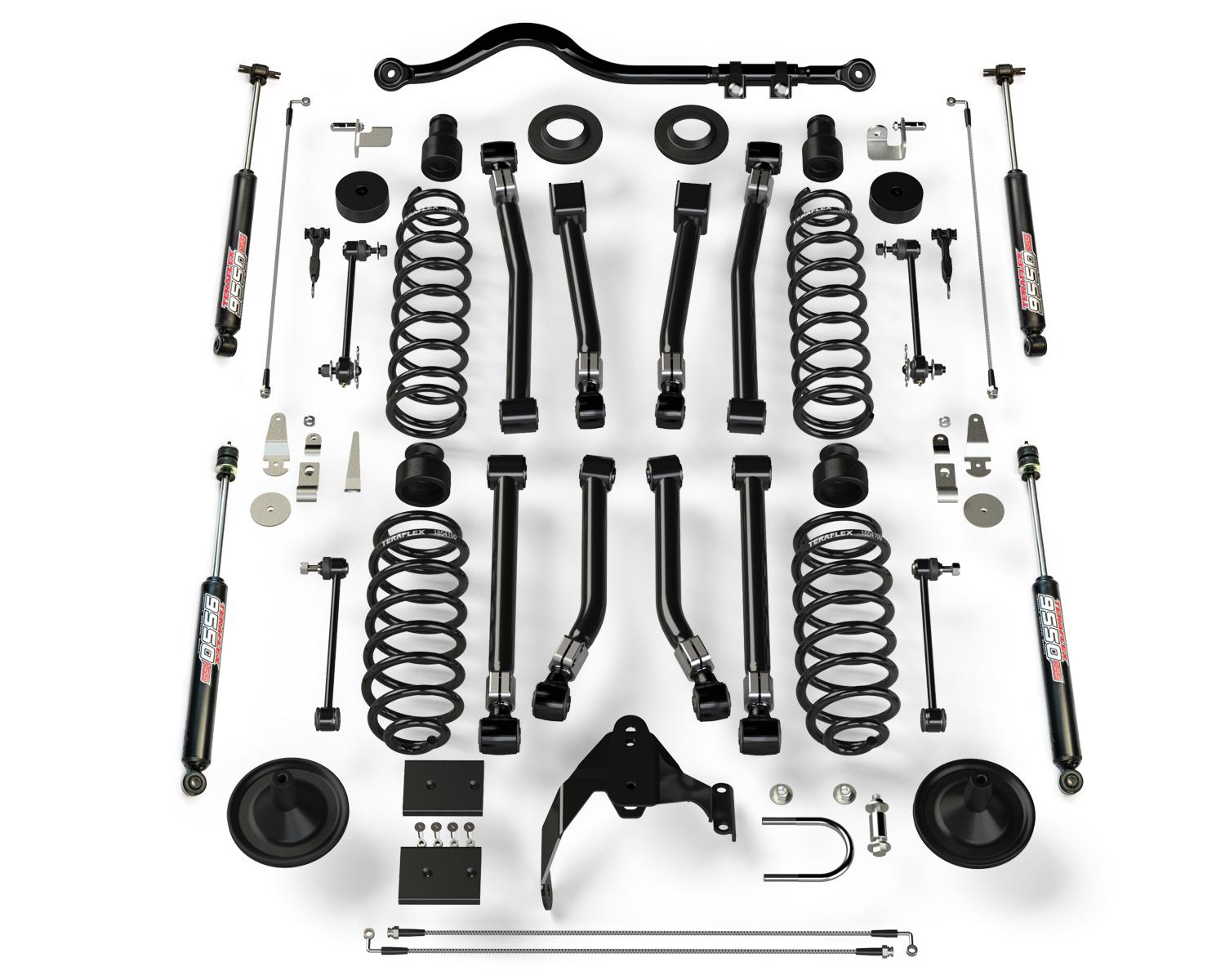 Teraflex 07-18 Wrangler JK 2 Door 4 Inch Suspension System w/ 8 Alpine Short Control Arms & 9550 VSS Twin-Tube - 1451403