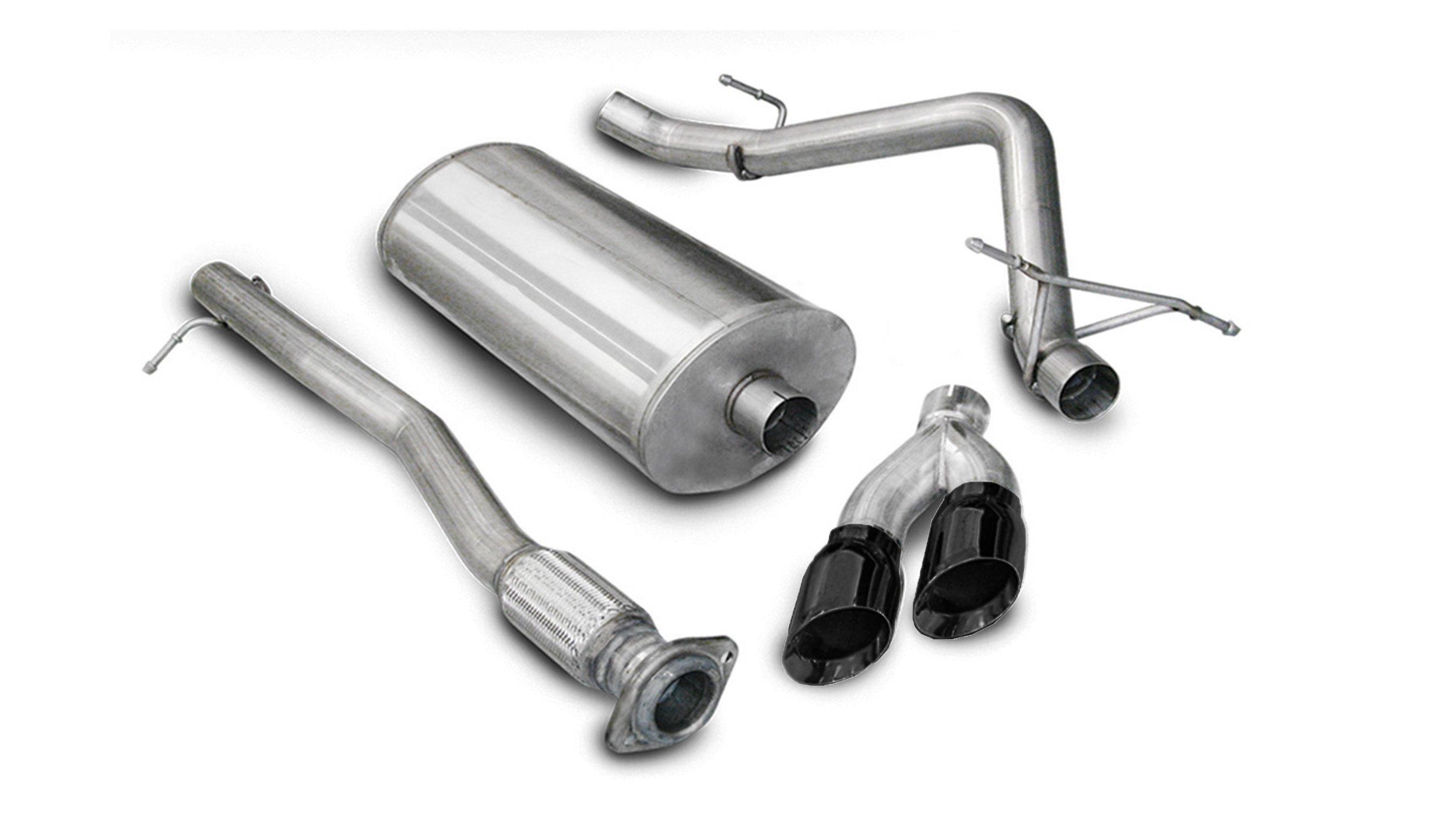 Corsa 14518BLK 3" Single Side Exit Sport Catback Exhaust with 4.0" Black Tips (2010 Silverado / Sierra 6.2L 143.5" Wheelbase)