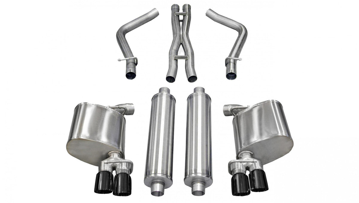 Corsa 14525BLK Sport Catback Exhaust System w/ 3.0" Black Tips (2011-2014 Dodge Charger R/T)