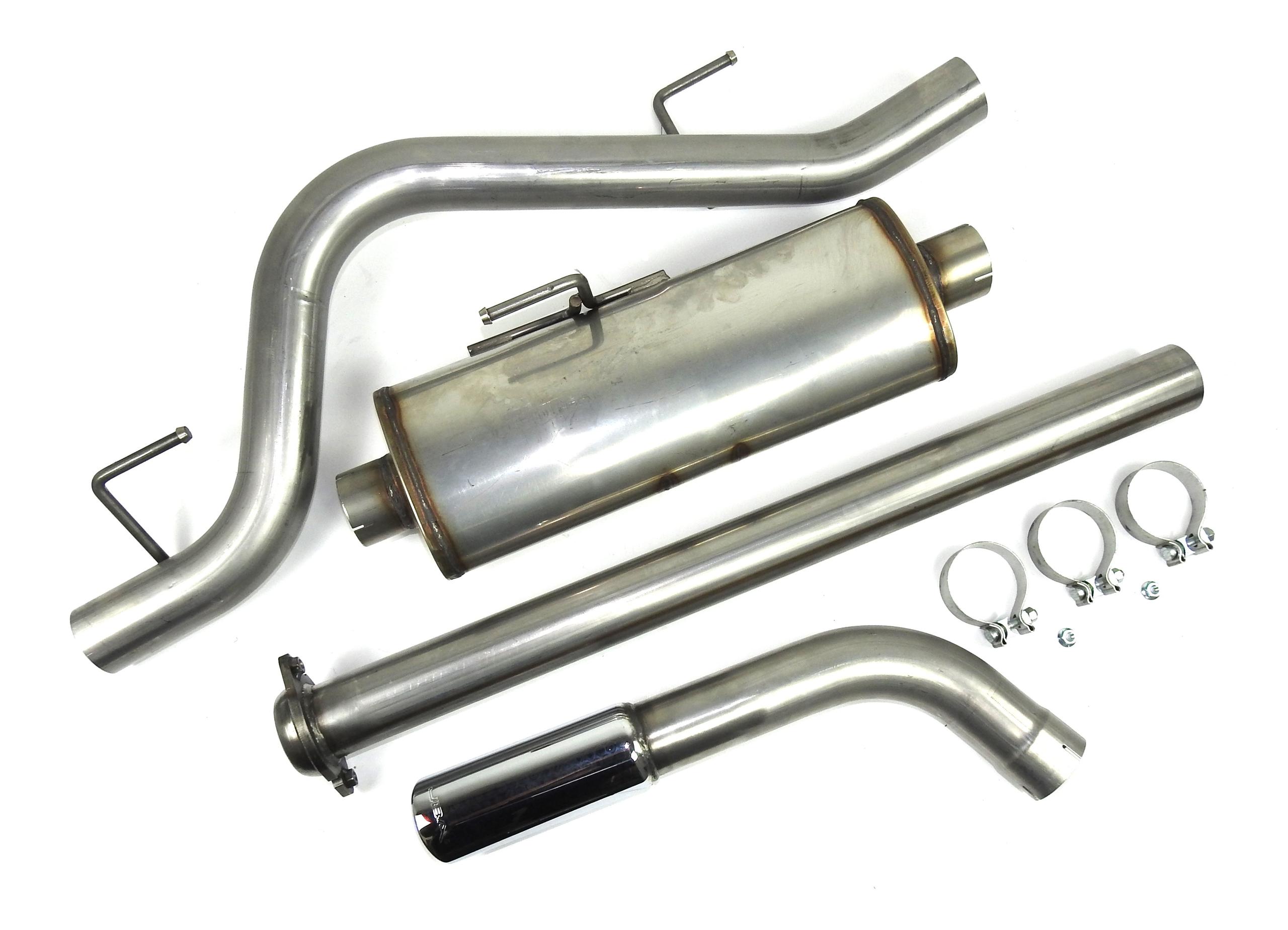 JBA 40-2529 3" Stainless Steel Exhaust System with 3.5" Slash Cut Rolled Tip - Single Side Behind the Rear Tire Exit (2015-2019 F-150 2WD / 4WD 2.7 / 3.5 / 5.0L)
