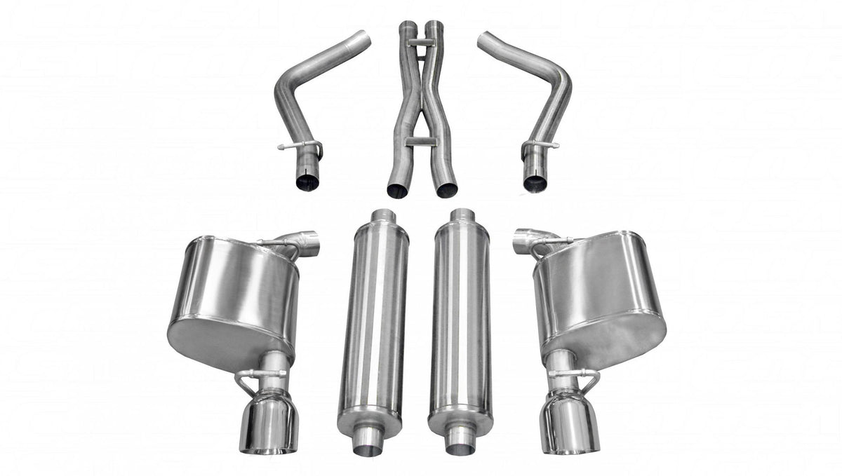 Corsa 14535 2.5 Inch Cat-Back Sport Dual Rear Exhaust 4.5 Inch Polished Tips 11-14 Chrysler 300 5.7L V8 Stainless Steel Corsa Performance