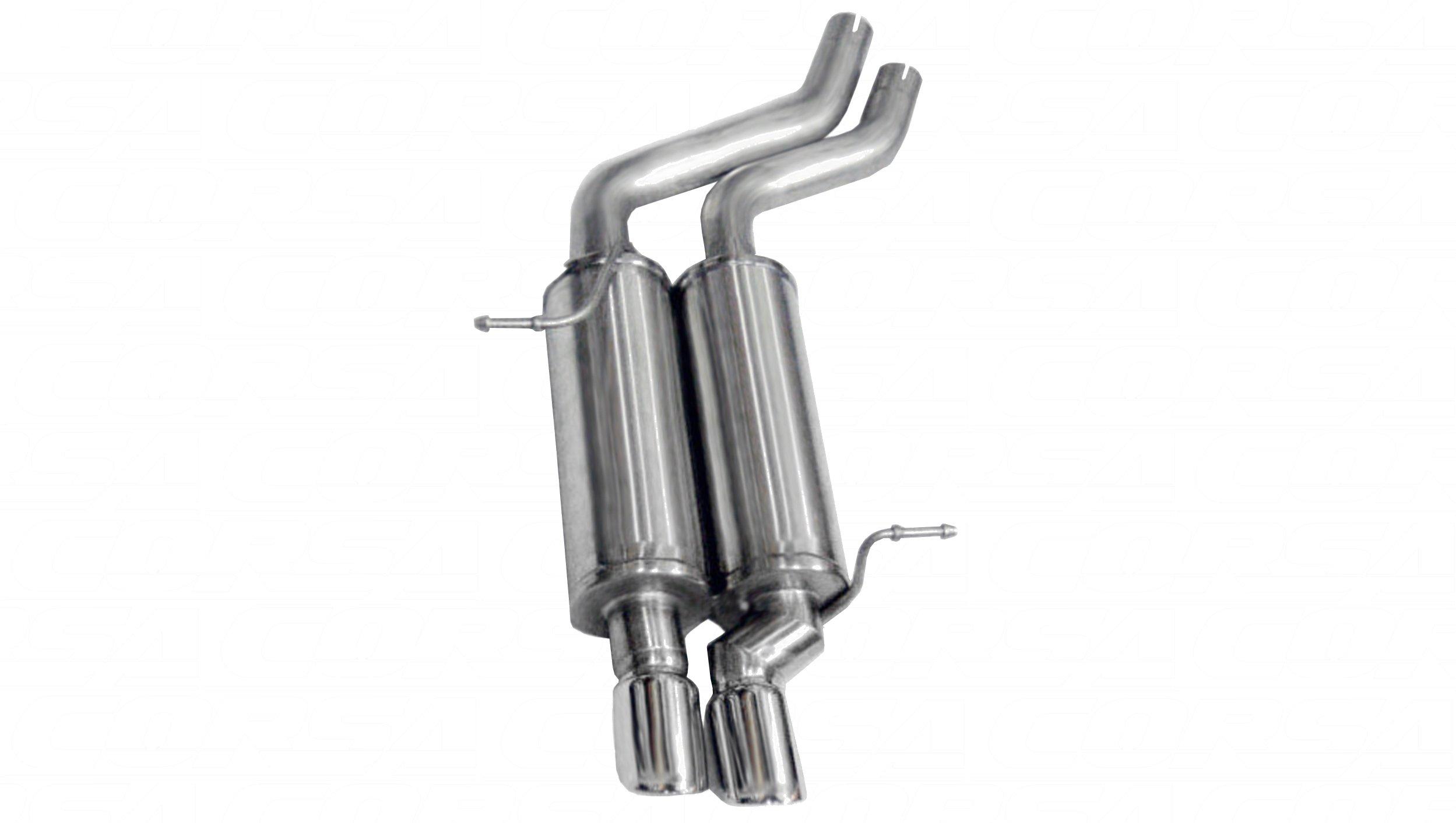Corsa 2.25 Inch Axle-Back Sport Dual Exhaust 3.0 Inch Polished Tips 01-06 BMW 325i/325ci E46/E36 Convertible/Sedan Stainless Steel - 14559