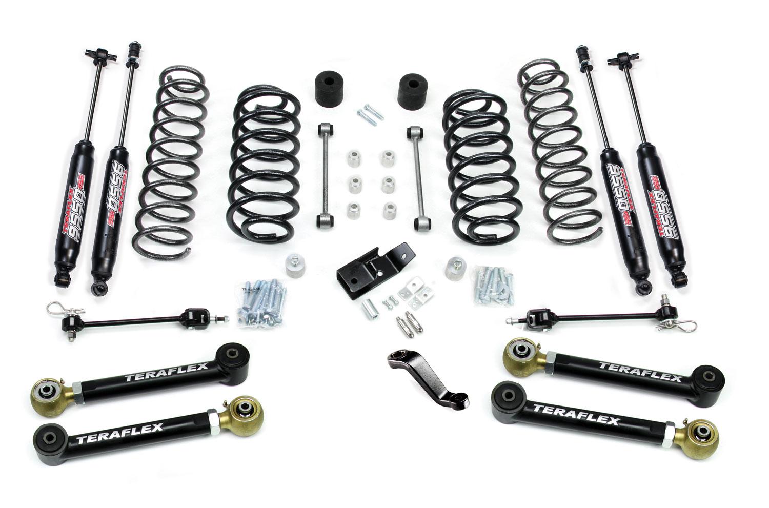 Teraflex 97-06 Jeep Wrangler TJ 4 Inch Suspension System w/ 4 Short Control Arms & 9550 VSS Twin-Tube Shocks - 1456432