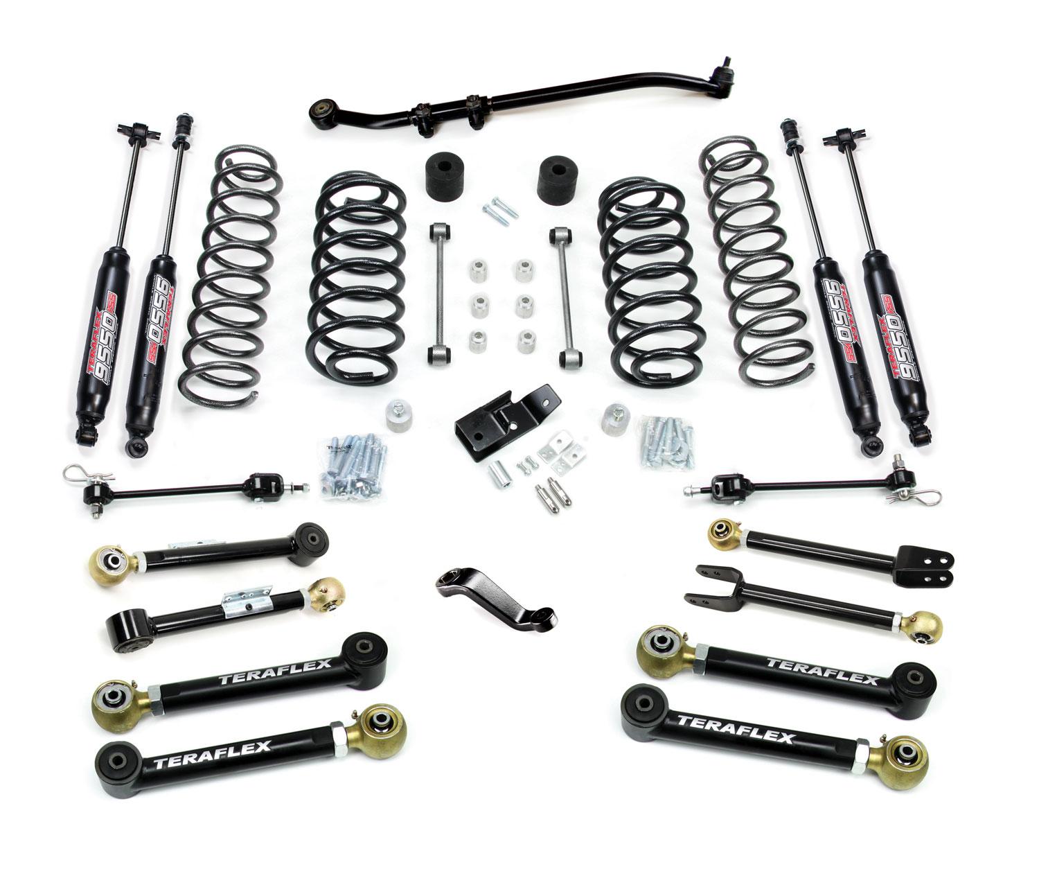 Teraflex 97-06 Jeep Wrangler TJ 4 Inch Suspension System w/ 8 Short Control Arms & 9550 VSS Twin-Tube Shocks - 1456452
