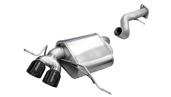 Corsa 14564BLK 3" Single Rear Exit Sport Axleback Exhaust System with Twin 3.5" Black Tips (2008-2010 BMW 135i E82 Coupe)