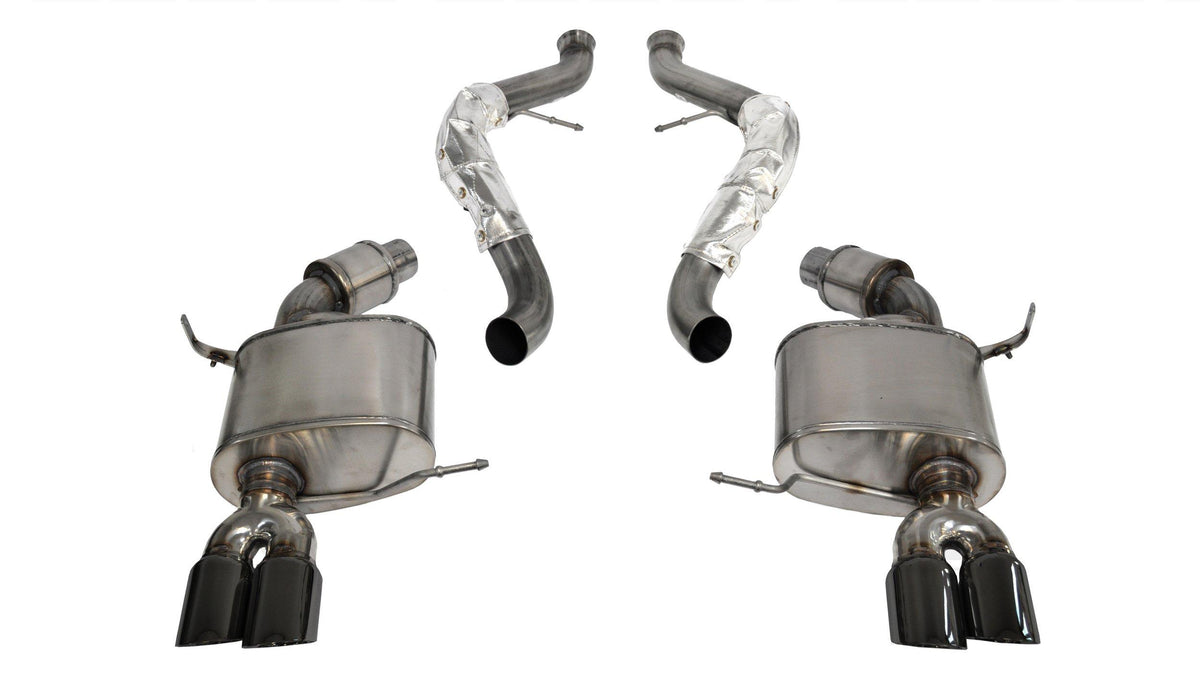 Corsa 14569BLK 2.5" Dual Rear Exit Sport Catback Exhaust System with 3" Black Tips (2008-2012 BMW M3 4.0L E90)