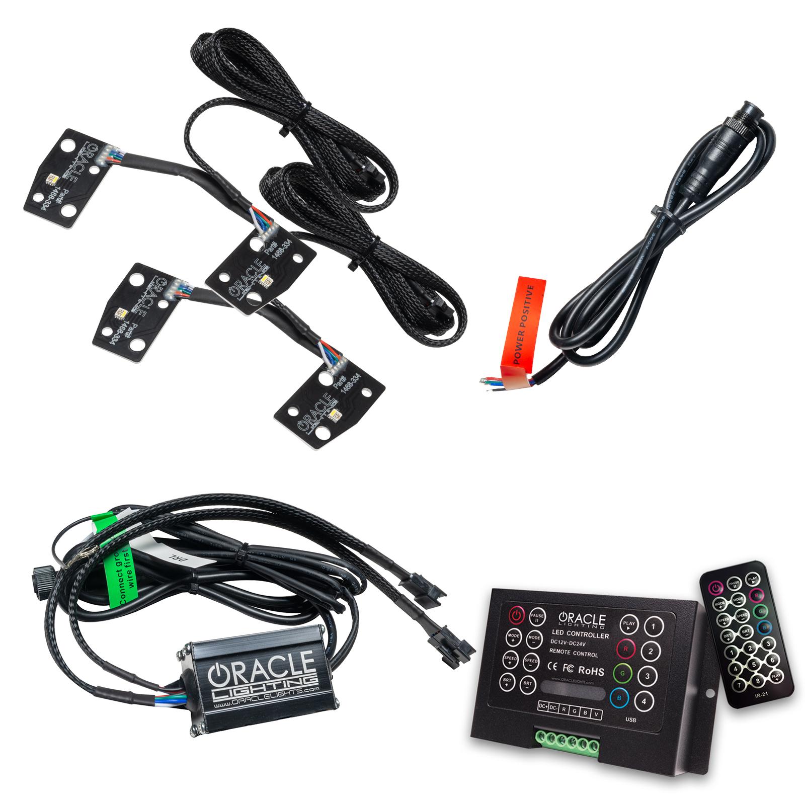 Oracle Lighting 2021 Ford Bronco Colorshift RGB+W Headlight Halo Upgrade Kit w/ 2.0 Controller