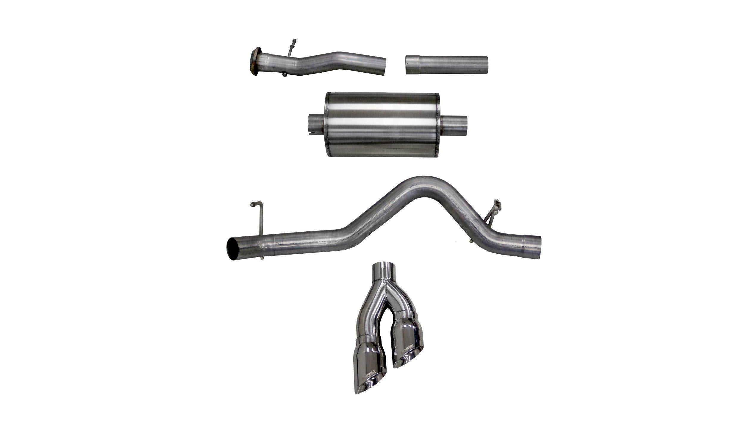 Corsa 14745 3" Sport Single Side Exit Catback Exhaust with Twin 4" Polished Tips (2017-2019 Colorado / Canyon)