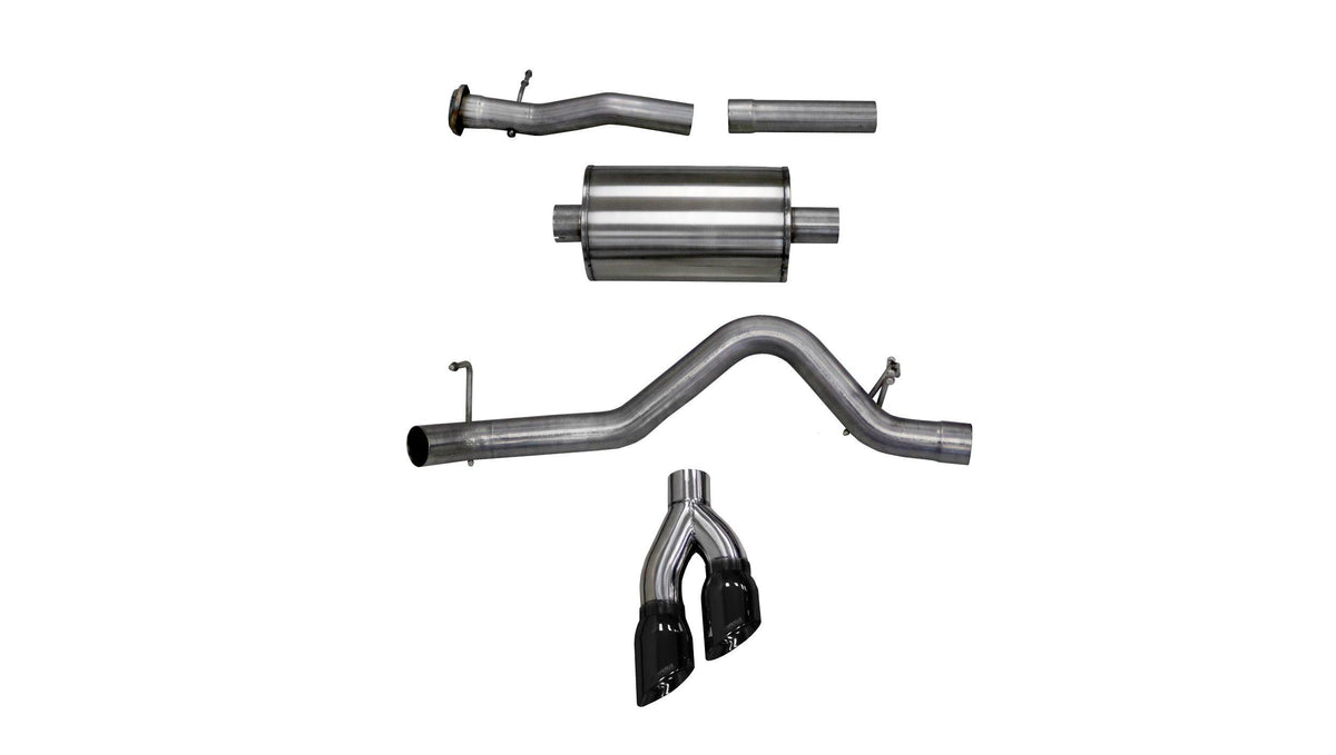 Corsa 14745BLK 3" Sport Single Side Exit Catback Exhaust with Twin 4" Black Tips (2017-2019 Colorado / Canyon)