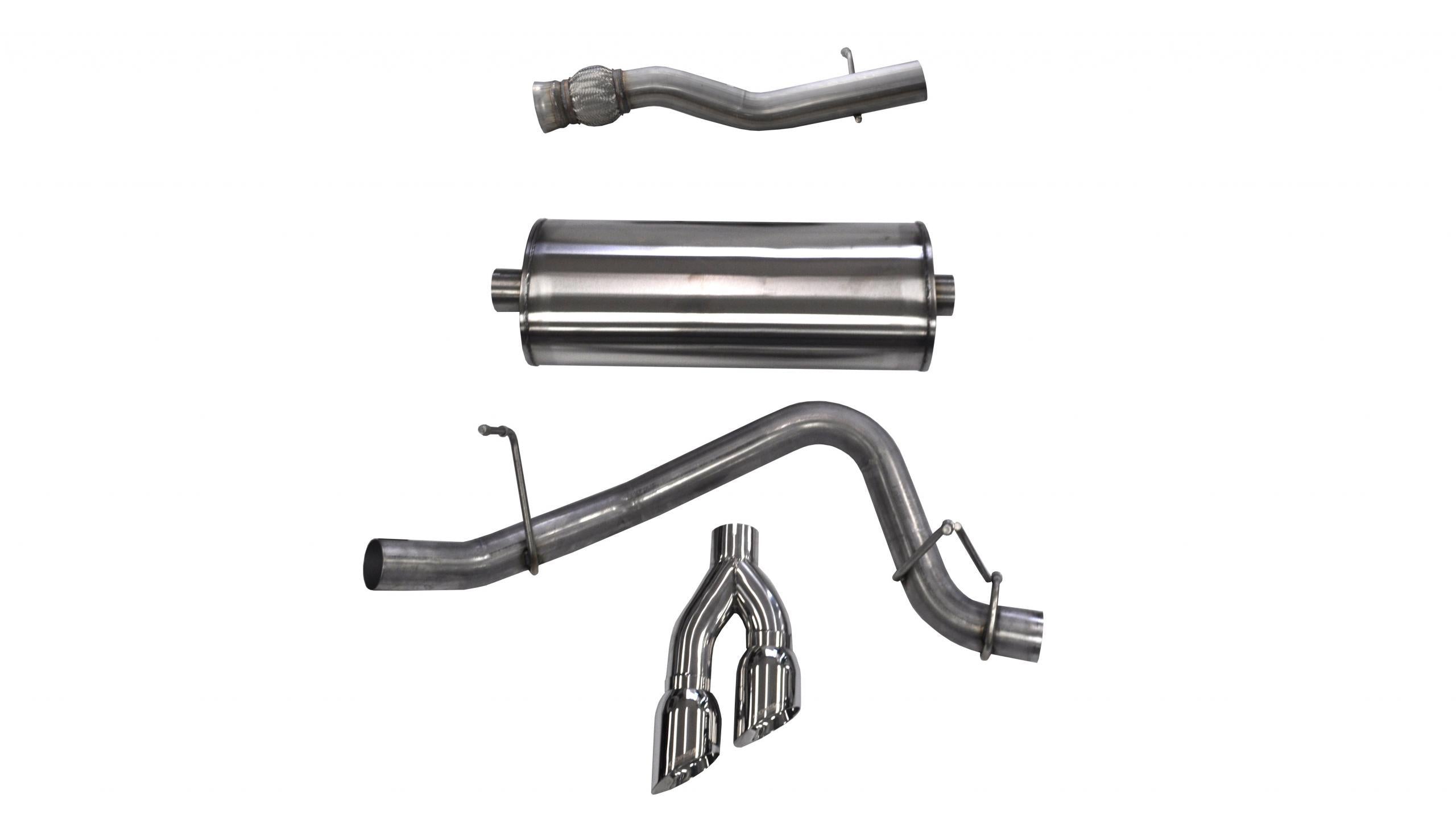 Corsa 14749 3" Single Side Exit Sport Catback Exhaust with 4.0" Polished Tips (2015-2019 Yukon XL / Escalade ESV)