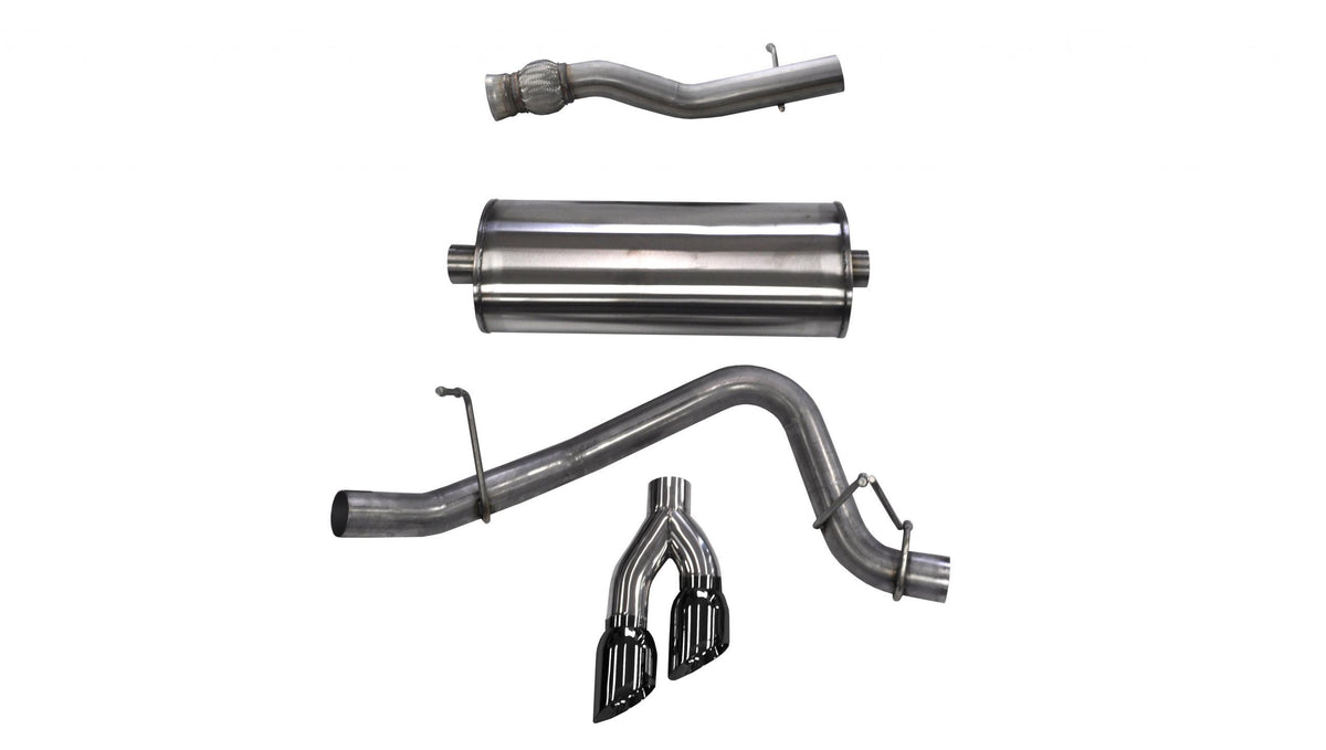 Corsa 14749BLK 3" Single Side Exit Sport Catback Exhaust with 4.0" Black Tips (2015-2019 Yukon XL / Escalade ESV)