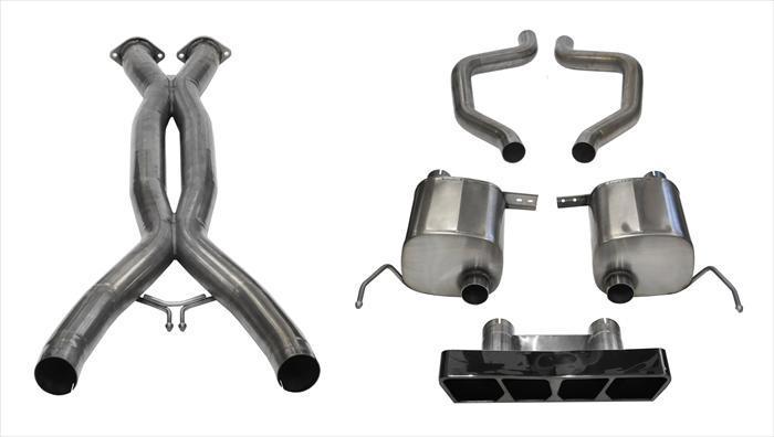 Corsa 14769CBBLK 2.75" Dual Rear Exit Sport Catback Exhaust System with X-Pipe and Polygon Black Tip (2015-2019 C7 Corvette / C7 Z06 / ZR1)