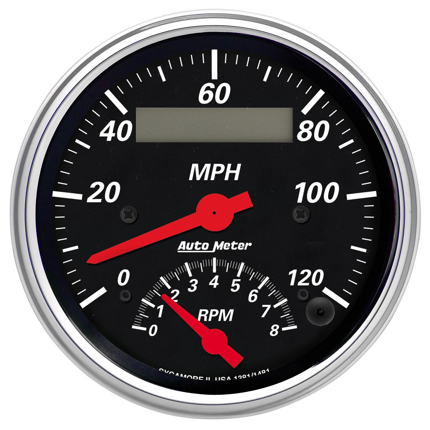 Auto Meter 3-3/8" TACHOMETER/SPEEDOMETER COMBO, 8K RPM/120 MPH, DESIGNER BLACK - 1481