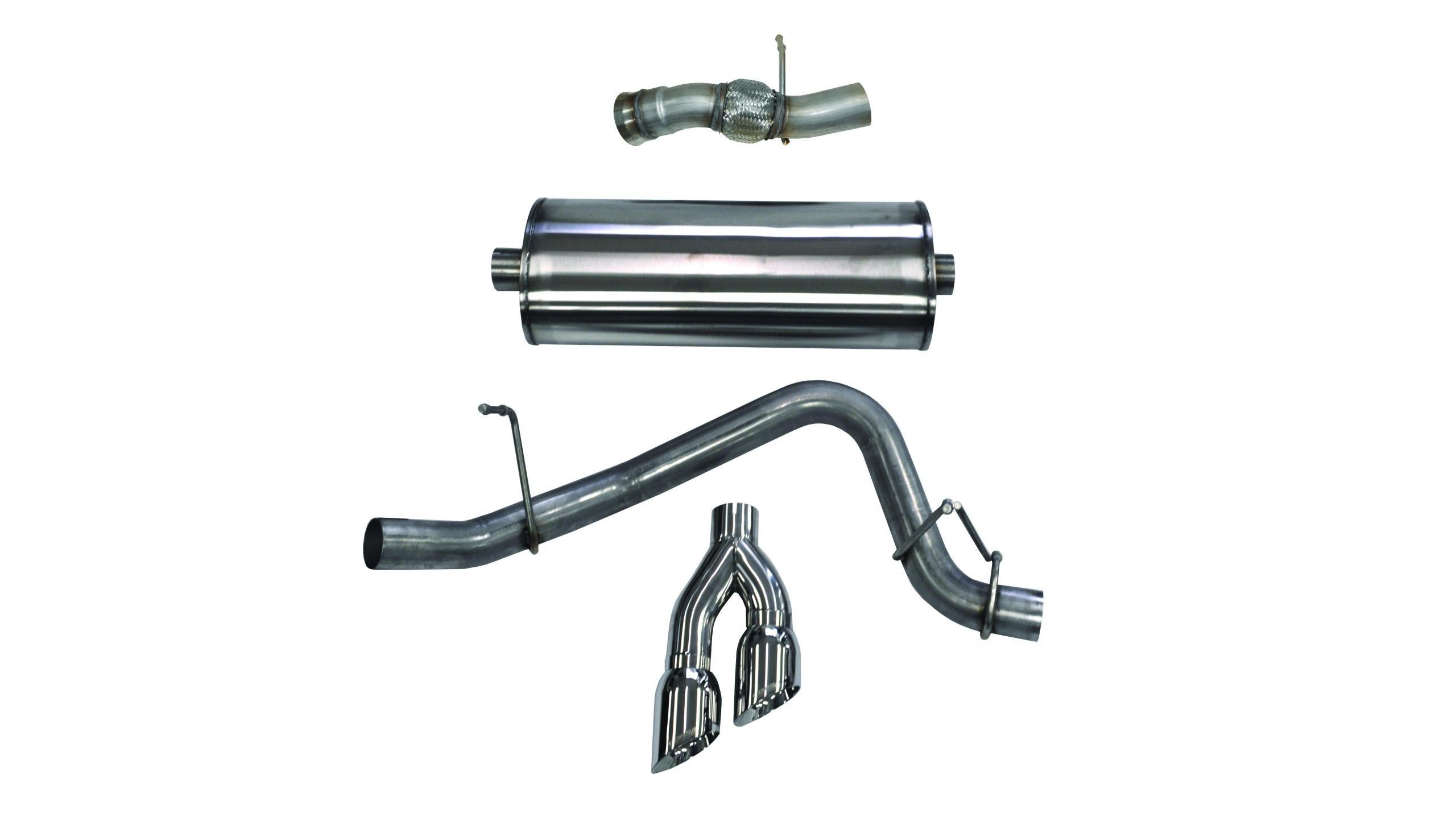 Corsa 14826 3" Single Side Exit Sport Catback Exhaust with 4.0" Polished Tips (2015-2019 Yukon / Escalade)