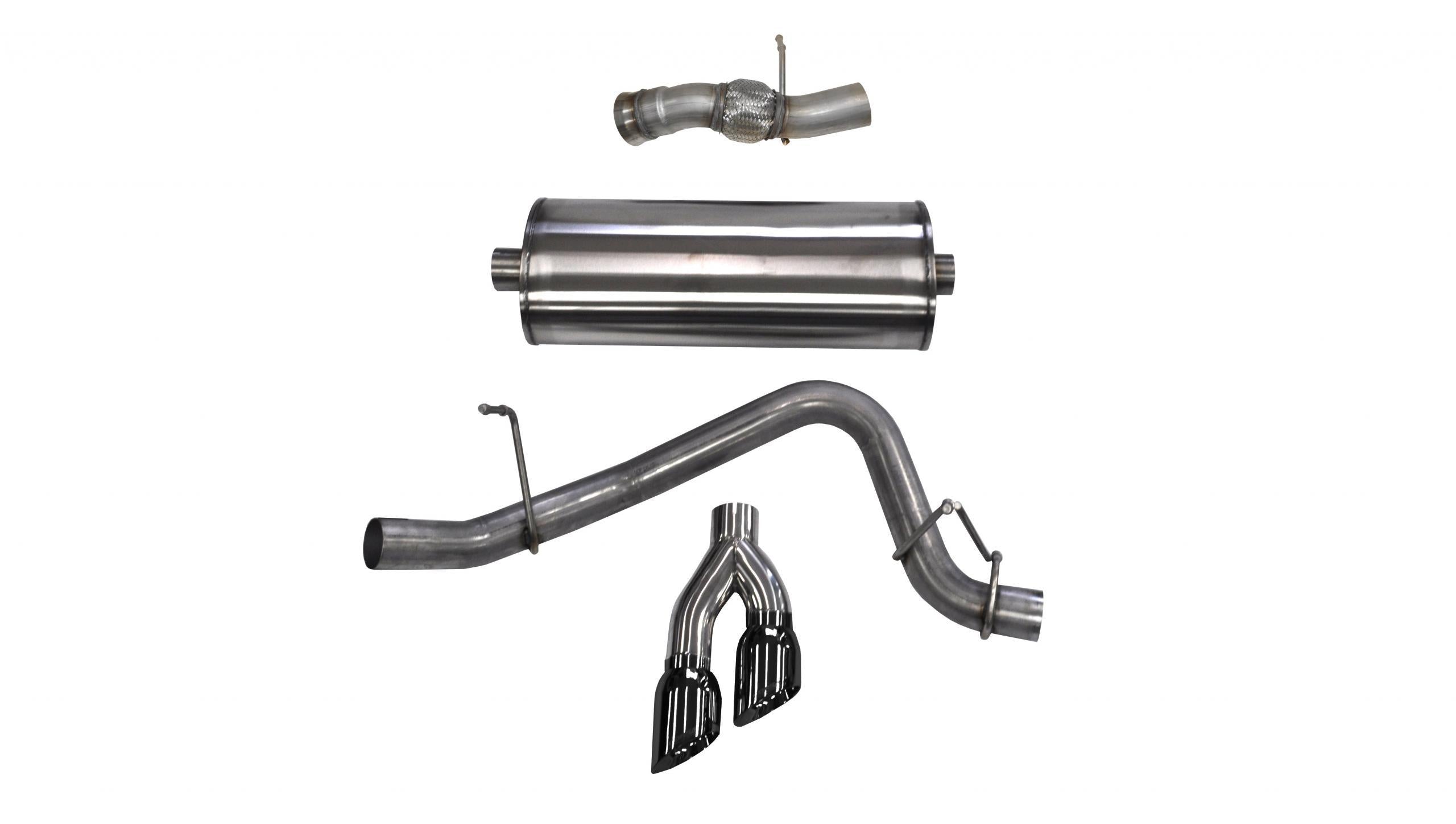 Corsa 14826BLK 3" Single Side Exit Sport Catback Exhaust with 4.0" Black Tips (2015-2019 Yukon / Escalade)