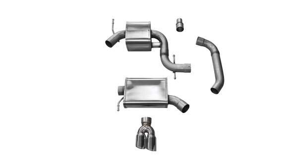 Corsa 14831 3" Single Rear Exit Touring Catback Exhaust System with 3" Polished Tips (2011-2014 Volkswagen Jetta GLI MK6 2.0T)