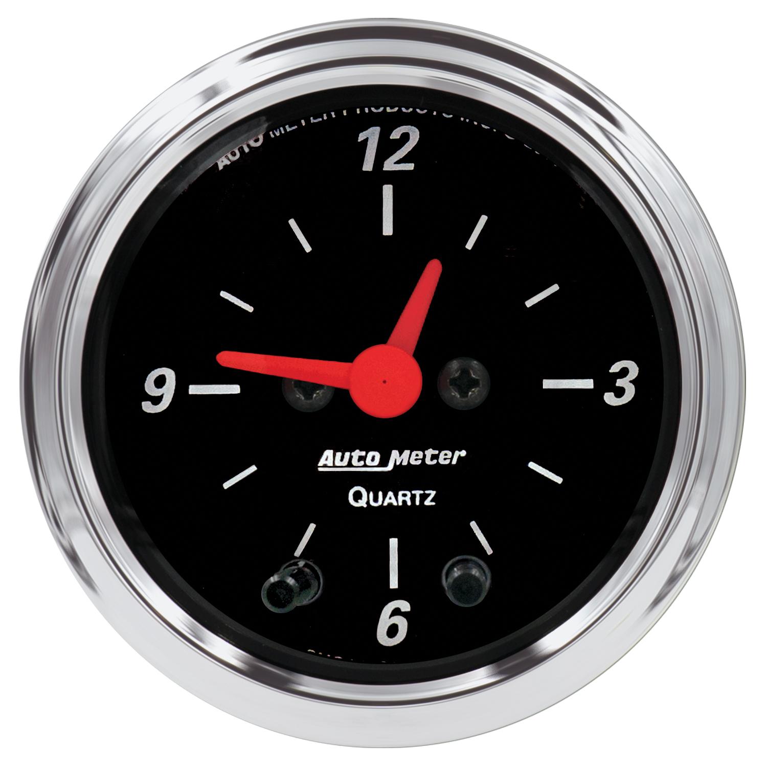 Auto Meter 2-1/16" CLOCK, 12 HOUR, DESIGNER BLACK - 1484