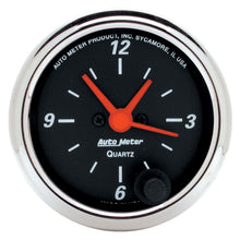 Auto Meter 2-1/16" CLOCK, 12 HOUR, DESIGNER BLACK - 1484