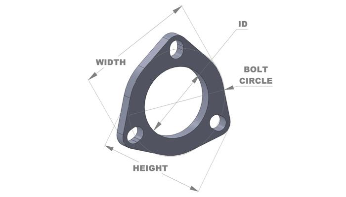 Vibrant Performance 3-Bolt Stainless Steel Flange (2.75" I.D. X 3/8" Thick) - Single, Retail Packed - 1485S
