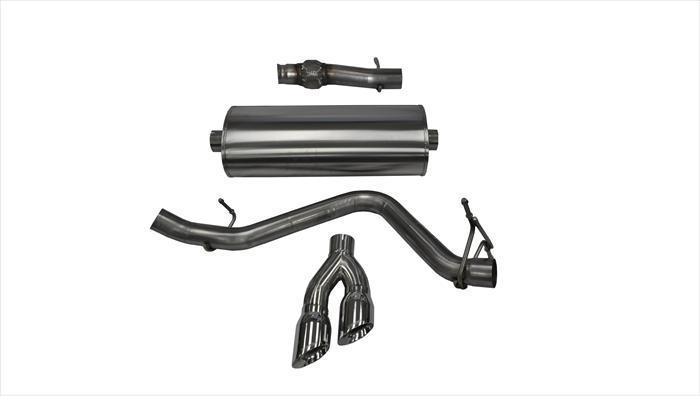 Corsa 14871 3" Sport Single Side Exit Catback Exhaust with Twin 4" Polished Tips (2014-2018 Silverado / Sierra)