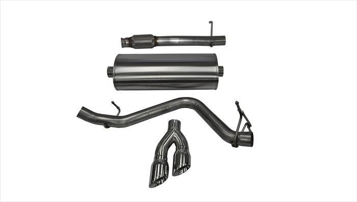 Corsa 14872 3" Sport Single Side Exit Catback Exhaust with Twin 4" Polished Tips (2014-2019 Silverado / Sierra Regular Cab / Long bed 133" Wheelbase)