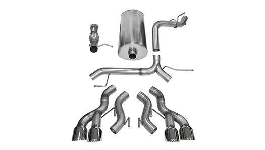 Corsa 14887 3" Dual Rear Exit Sport Catback Exhaust System with 4.5" Polished Tips (2012-2014 Cadillac Escalade DUB ESV)