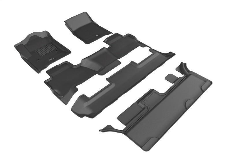 3D MAXpider 2015-2020 GMC Yukon Kagu 1st & 2nd & 3rd Row Floormats - Black