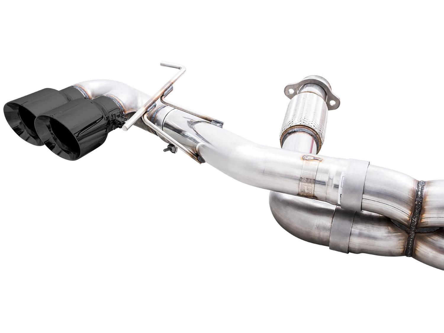AWE Track Edition Exhaust - Quad Diamond Black Tips (2020-2024 Corvette C8) - 3020-43086