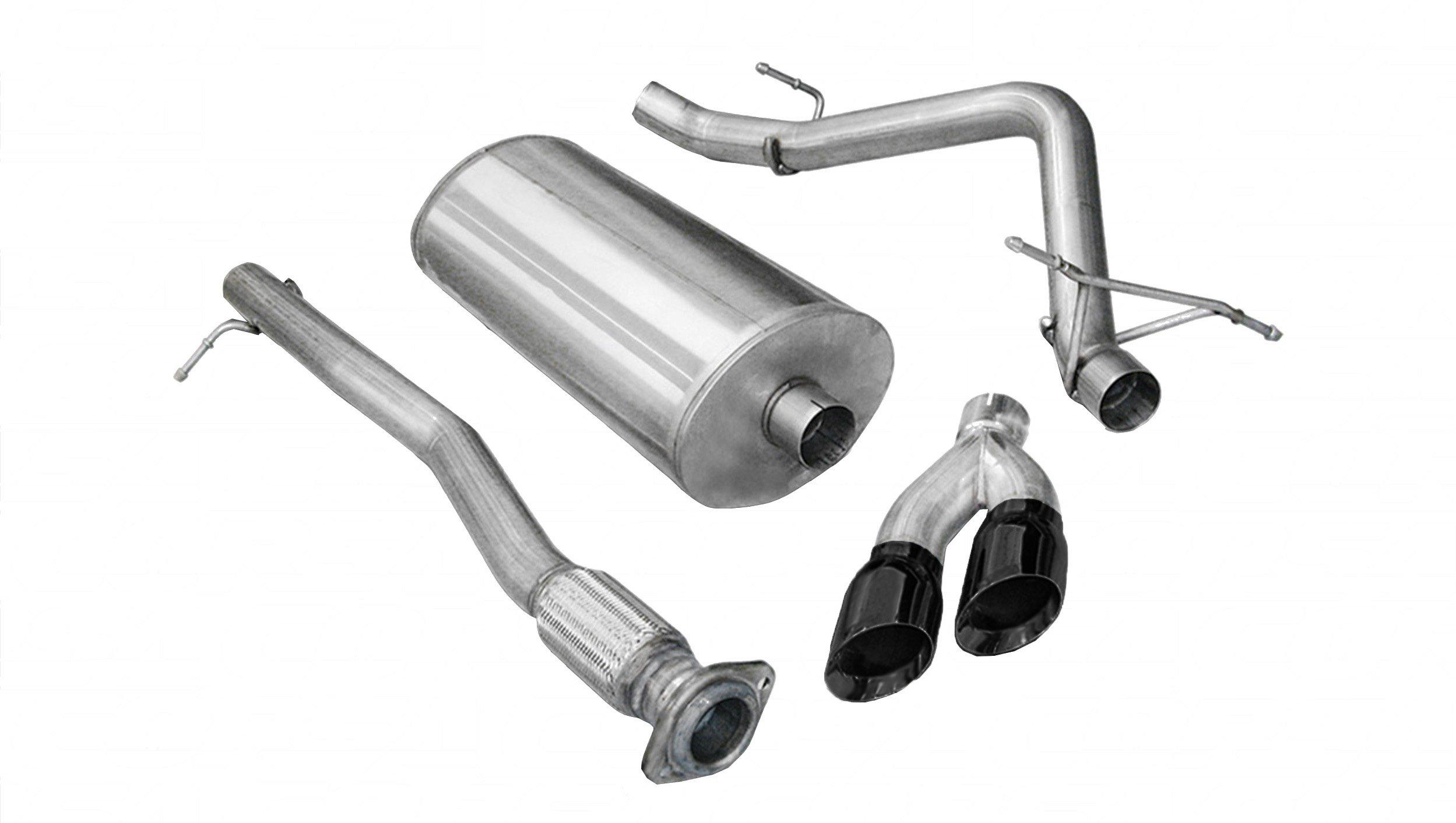 Corsa 14904BLK 3" Single Side Exit Sport Catback Exhaust with 4.0" Black Tips (2009 Silverado / Sierra 143.5" Wheelbase)