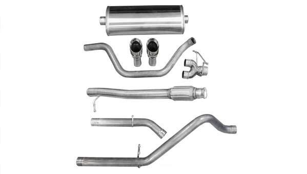 Corsa 14906 3" Dual Rear Exit Sport Catback Exhaust with 4.0" Polished Tips (2009 Silverado / Sierra 143.5" Wheelbase)
