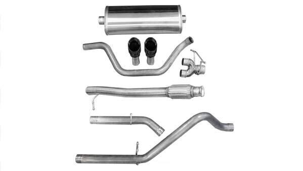 Corsa 14906BLK 3" Dual Rear Exit Sport Catback Exhaust with 4.0" Black Tips (2009 Silverado / Sierra 143.5" Wheelbase)
