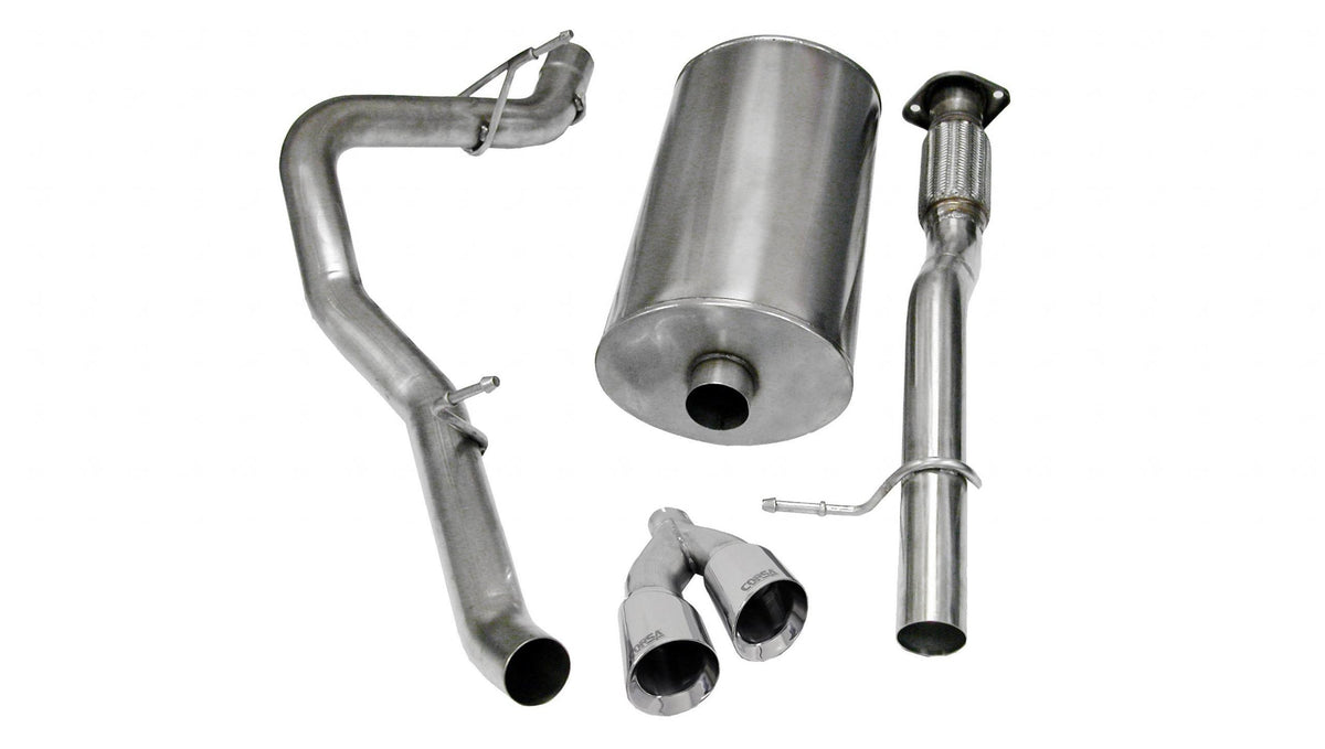 Corsa 14914 3" Single Side Exit Sport Catback Exhaust with 4.0" Polished Tips (2009-2014 Yukon XL / Avalanche / Suburban)