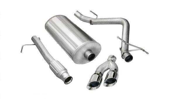 Corsa 14922 3" Single Side Exit Touring Catback Exhaust with 4.0" Polished Tips (119" Wheelbase 2009-2013 Silverado / Sierra)