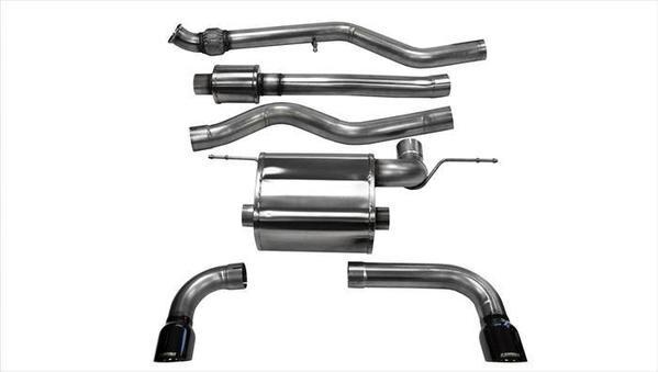 Corsa 14938BLK 3" Dual Rear Exit Touring Catback Exhaust System with 3.5" Black Tips (2012-2018 BMW 335i 3.0L F30 Sedan AWD)