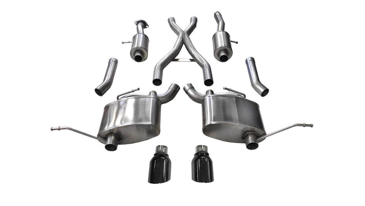 Corsa Performance 2.5" Cat Back Dual Exhaust - Black Tips (2011-2021 Grand Cherokee V6) - 14980BLK