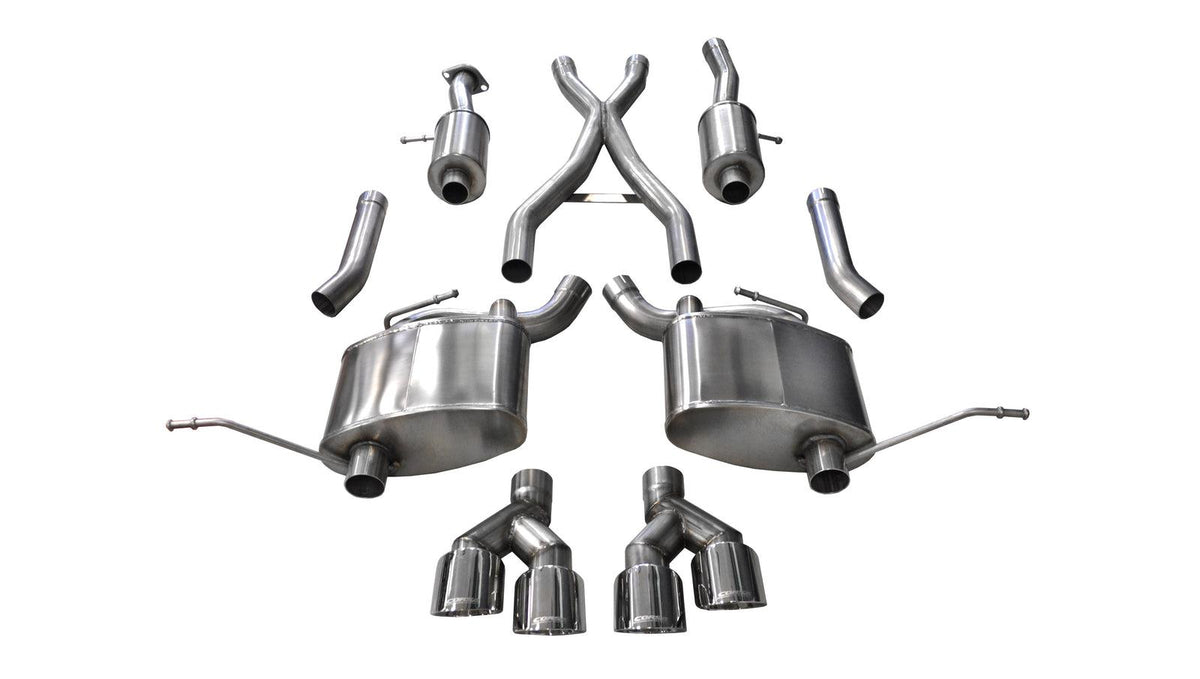 Corsa Performance 2.5" Cat Back Dual Exhaust - Quad Tips (2011-2021 Grand Cherokee V6) - 14984