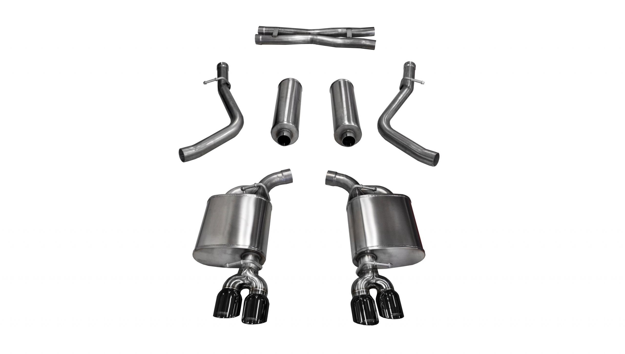 Corsa 14985BLK 2.5" Dual Rear Exit Xtreme Catback Exhaust System with Black 3.5" Tips (2015-2016 Challenger 5.7L)