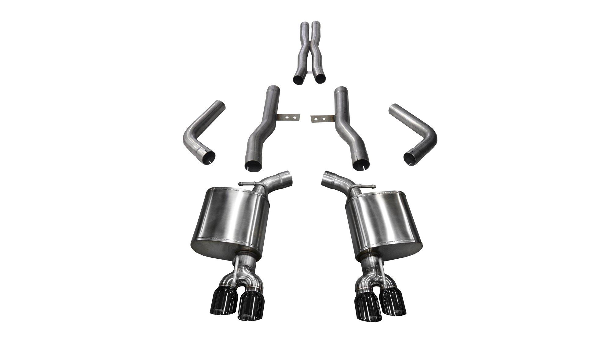Corsa 14989BLK 2015-2018 Challenger 6.2L / 6.4L 2.75" Dual Rear Exit Cat-Back Exhaust System with Twin 3.5" Tips Xtreme (Black)