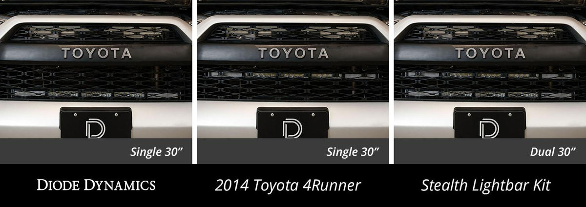 Diode Dynamics SS30 Dual Stealth Lightbar Kit For 2014-2019 Toyota 4Runner, White Driving (2014-2019 4Runner) - DD6766
