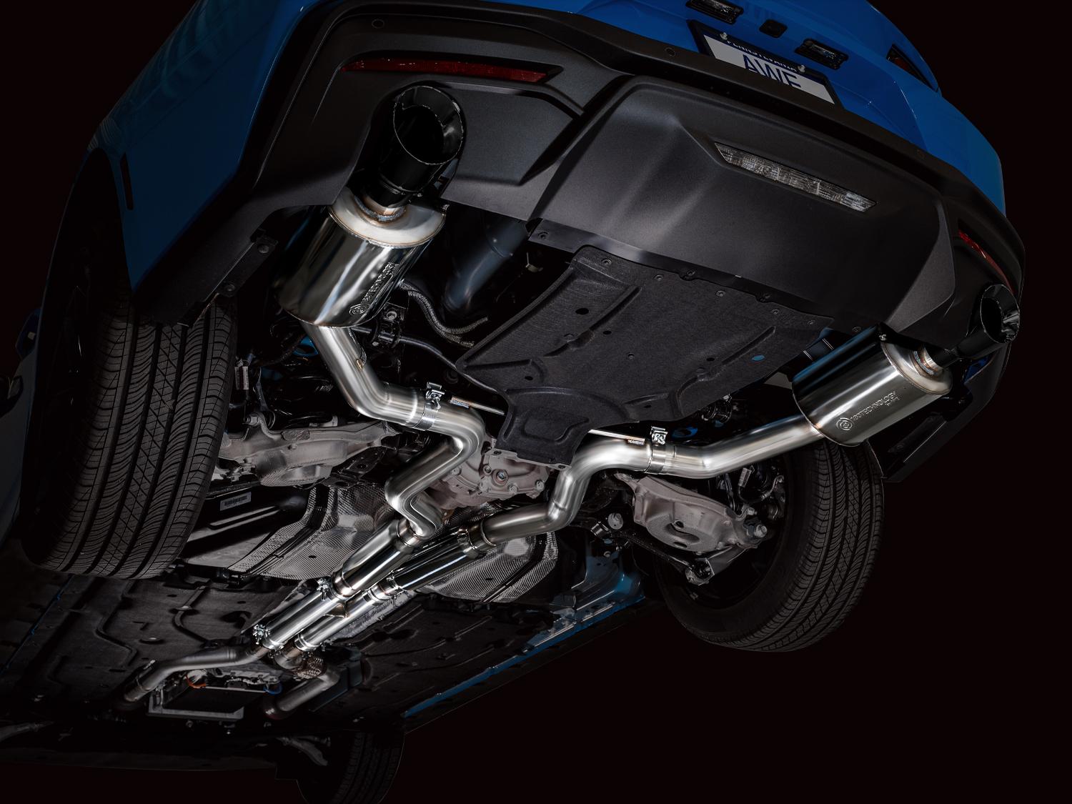 AWE Touring Edition Catback Exhaust - Dual Diamond Black Tips (2024-2026 Mustang GT) - 3015-33650