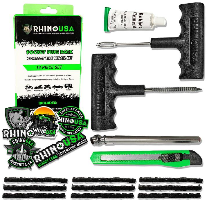 Rhino USA Rhino Usa 14-Piece Compact Tire Repair Plug Kit - RNO-PLUG-PACK