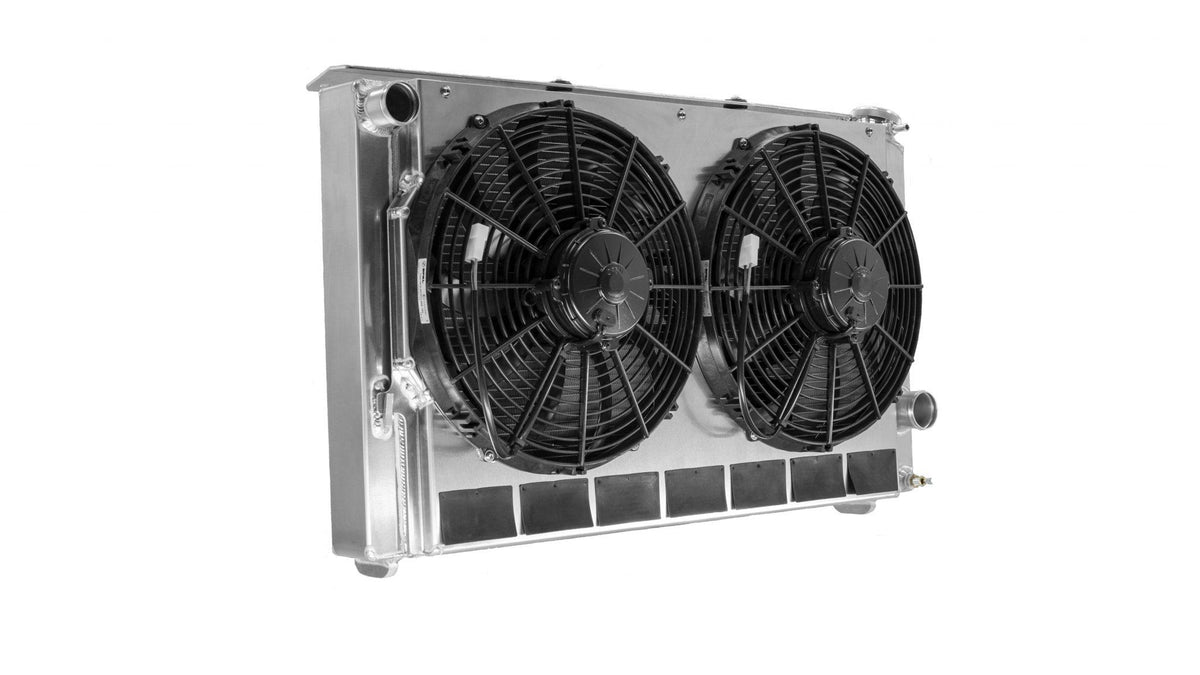 PWR Chevrolet Camaro 82-92 SB/BB Single Pass Radiator Module w/ Dual 13 Inch Spal Fans PWR Racing - 15-11070
