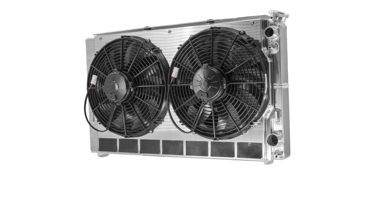 PWR Chevrolet Camaro 82-92 LS Dual Pass Radiator Module w/ Dual 13 Inch Spal Fans PWR Racing - 15-11080