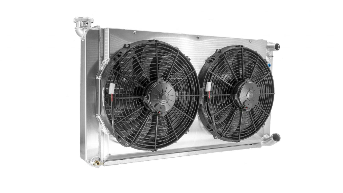 PWR Chevrolet C10 Truck 67-72 LS Radiator Module w/ Dual 14 Inch Spal Fans PWR Racing - 15-11400